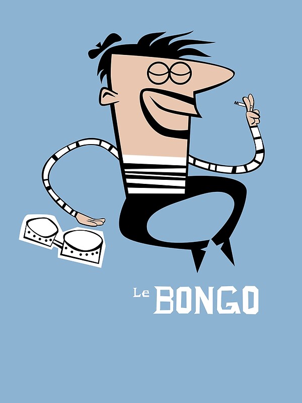  Le Bongo Beatnik playing the bongos cartoon Posters by 