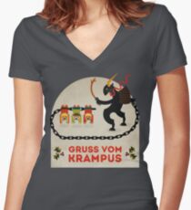 Gruss vom Krampus Women's Fitted V-Neck T-Shirt