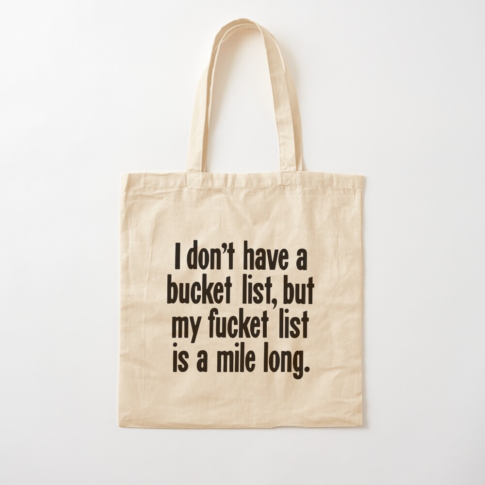 bucket list bag