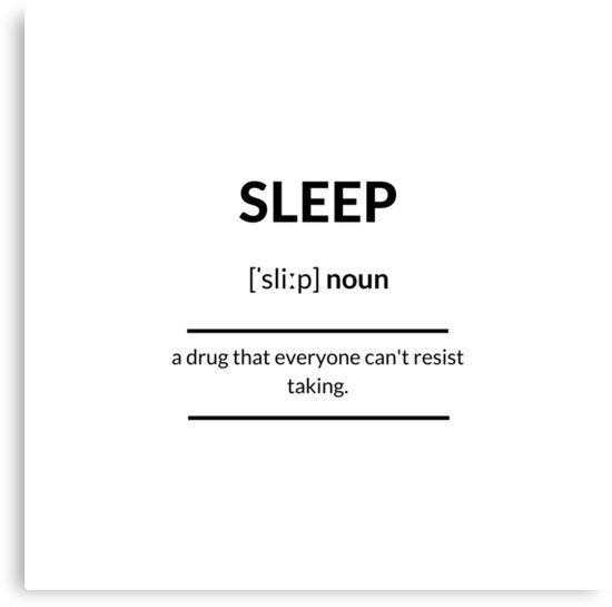 "Sleep Definition Dictionary Collection" Canvas Print by
