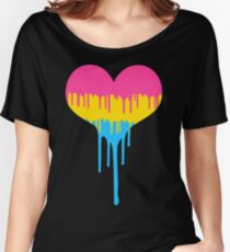 Pansexual Pride Drip Heart Women's Relaxed Fit T-Shirt