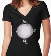 Inverted Marauders Moon Women's Fitted V-Neck T-Shirt