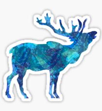 Painted Blue Moose Sticker