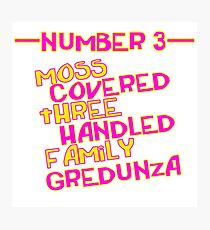 MOVE NUMBER 3 - Moss Covered 3 handled family Gredunza Photographic Print