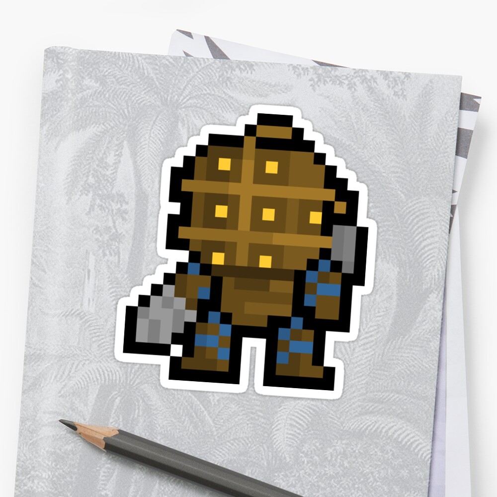 "Pixel Big Daddy Sticker" Stickers by PixelBlock | Redbubble