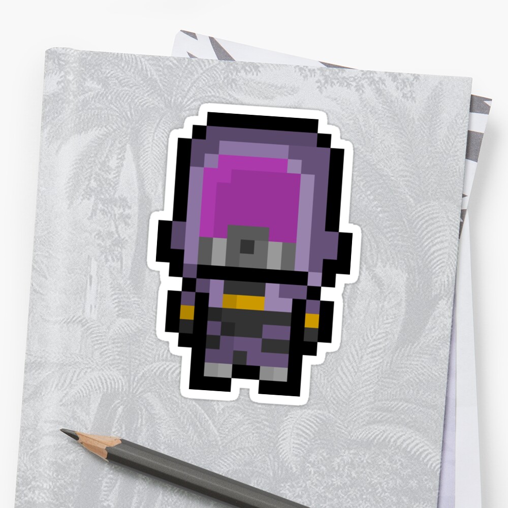 "Pixel Tali'Zorah Vas Normandy Sticker" Stickers by PixelBlock | Redbubble