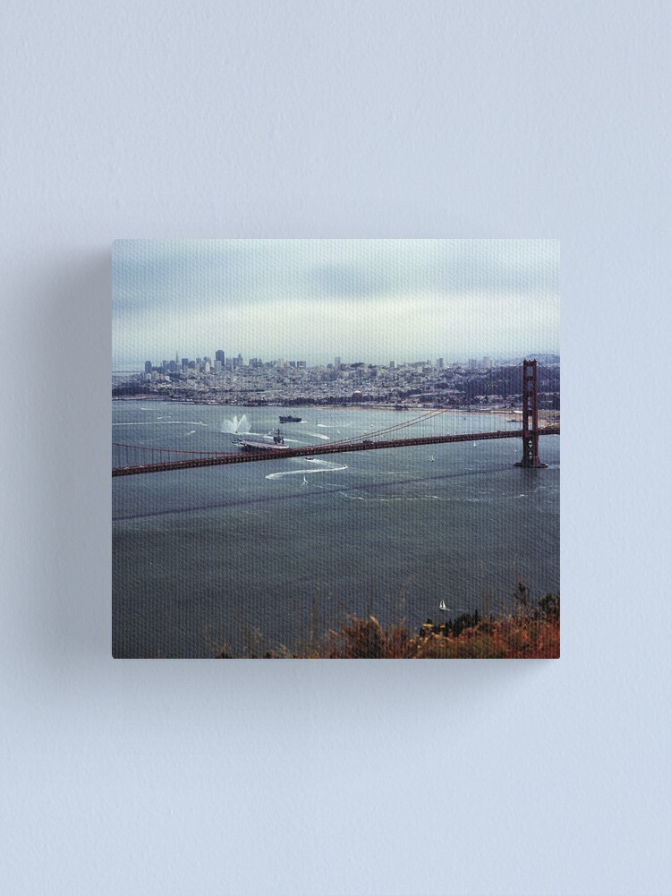Alternate view of U.S.S. Nimitz - 75th Anniversary of the Golden Gate Bridge Canvas Print