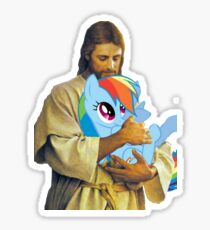 Jesus Loves Rainbow Dash Sticker