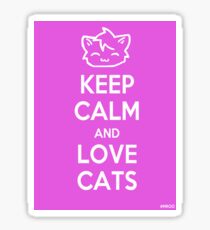 Keep Calm and Love Cats (Pink) Sticker