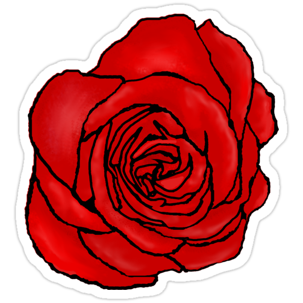 Open Red Rose Stickers By Lastlittlebird Redbubble