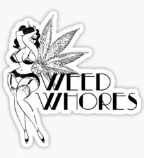 Weed Whores - Pin Up - Black Sticker