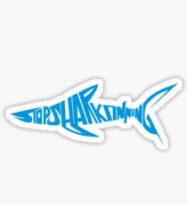 Stop Shark Finning (blue) Sticker