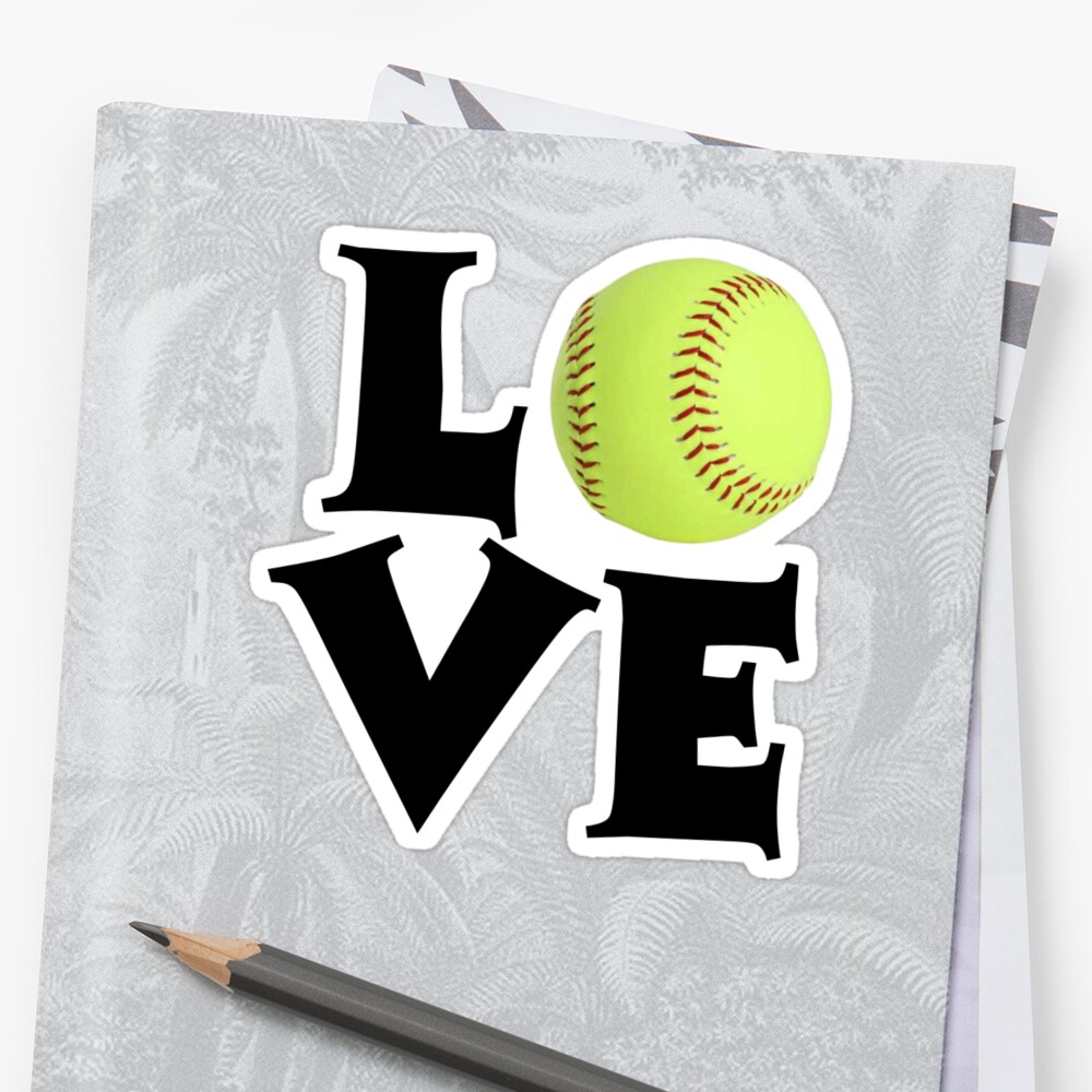 Love Softball Stickers By Shakeoutfitters Redbubble