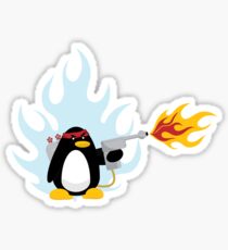 Flamethrower Penguin Sticker