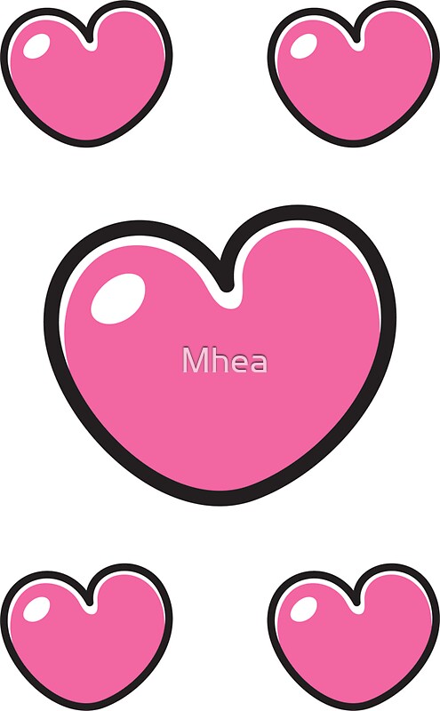 "Pink cartoon heart sticker collection" Stickers by Mhea | Redbubble