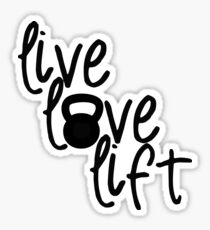 Pegatina Live, Love, Lift - Kettlebell