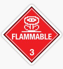 Flower Power Flammable Placard Sticker