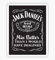 jack daniel et jus d'orange - autocollant Sticker