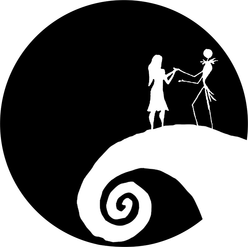 "Minimalistic Love (Nightmare Before Christmas Fan Art)" Stickers by