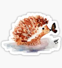 Hedgehog and Butterfly Kisses Sticker