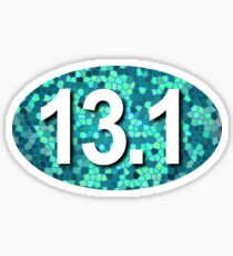 Pegatina 13.1 Etiqueta engomada oval - Mosaico verde azulado