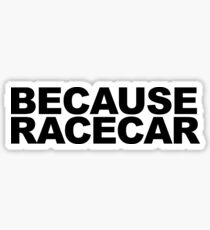 Because Racecar! Sticker