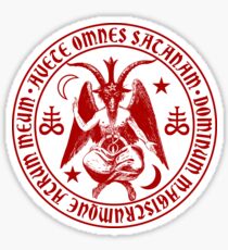 Baphomet & Satanic Crosses with Hail Satan Inscription Sticker Sticker