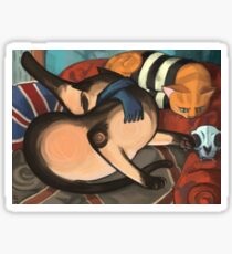 Expressionistic Catlock Sticker