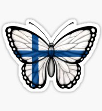 Finnish Flag Butterfly Sticker