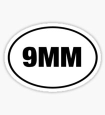9MM Oval Pistol Sticker Shirt Poster Card Sticker