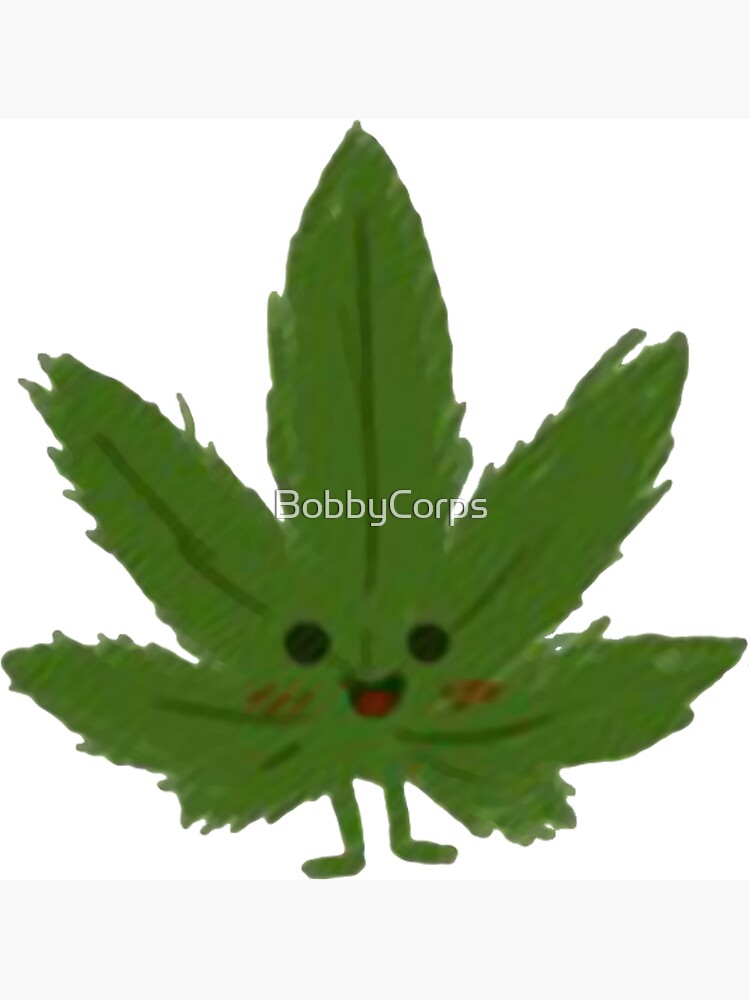 "Happy Weed Cartoon" Sticker by BobbyCorps | Redbubble