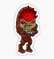 Mass Effect - Urdnot Wrex Krogan with Shotgun Chibi Sticker Sticker