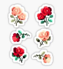 Mini Pixel Rosen - 6er Set Sticker