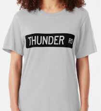 Thunder Road street sign Slim Fit T-Shirt