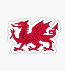 Pegatina Dragón Galés Rojo - Bandera de Gales - Camiseta Deportiva Colcha Colcha
