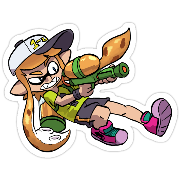 Splatoon Sticker Inkling Girl Orange Stickers By Spencerbingham