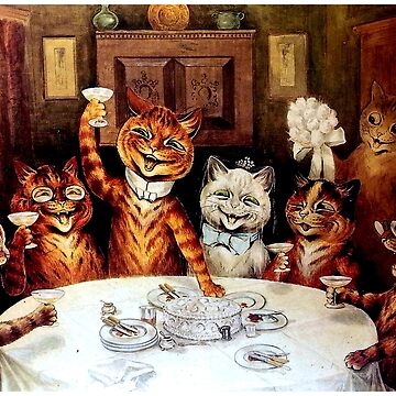 Party Cats Painting by Louis Wain Art Print Cats Smoking 