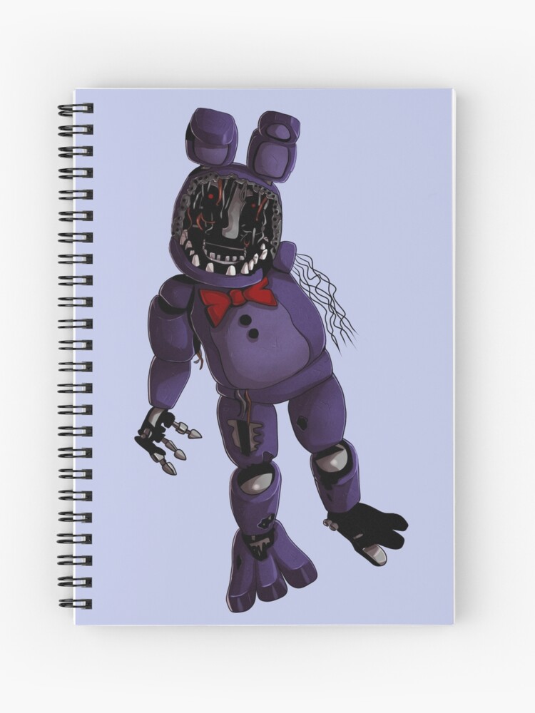 Fnaf 2 Withered Bonnie Design Spiral Notebook - fnaf withered bonnie drawing