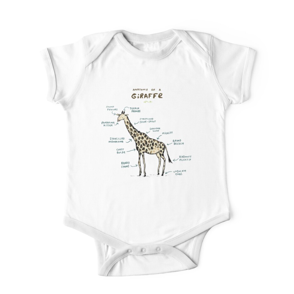 "Anatomy of a Giraffe" One Piece - Short Sleeve by Sophie Corrigan