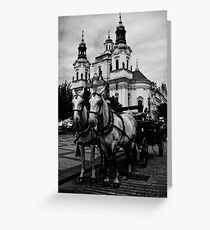 Horse and Carriage, Prague. Greeting Card