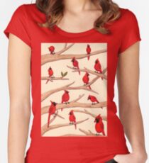 Kardinäle Tailliertes Rundhals-Shirt