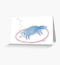 Blue Sleeping Dog Greeting Card