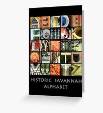 Historic Savannah Alphabet Greeting Card