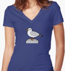Nette Seemöwe Shirt mit V-Ausschnitt
