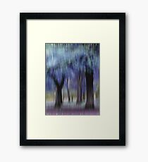 Group of Trees in Motion - blue Framed Print
