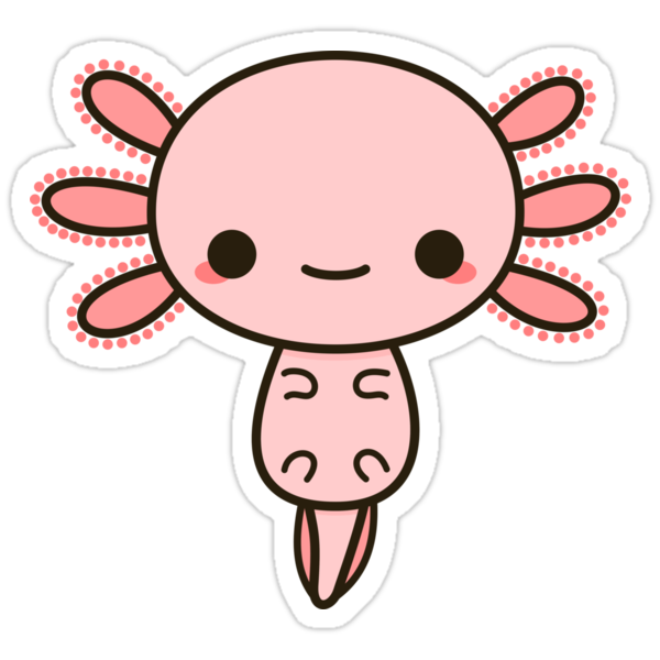 Kawaii Axolotl Stickers By Peppermintpopuk Redbubble