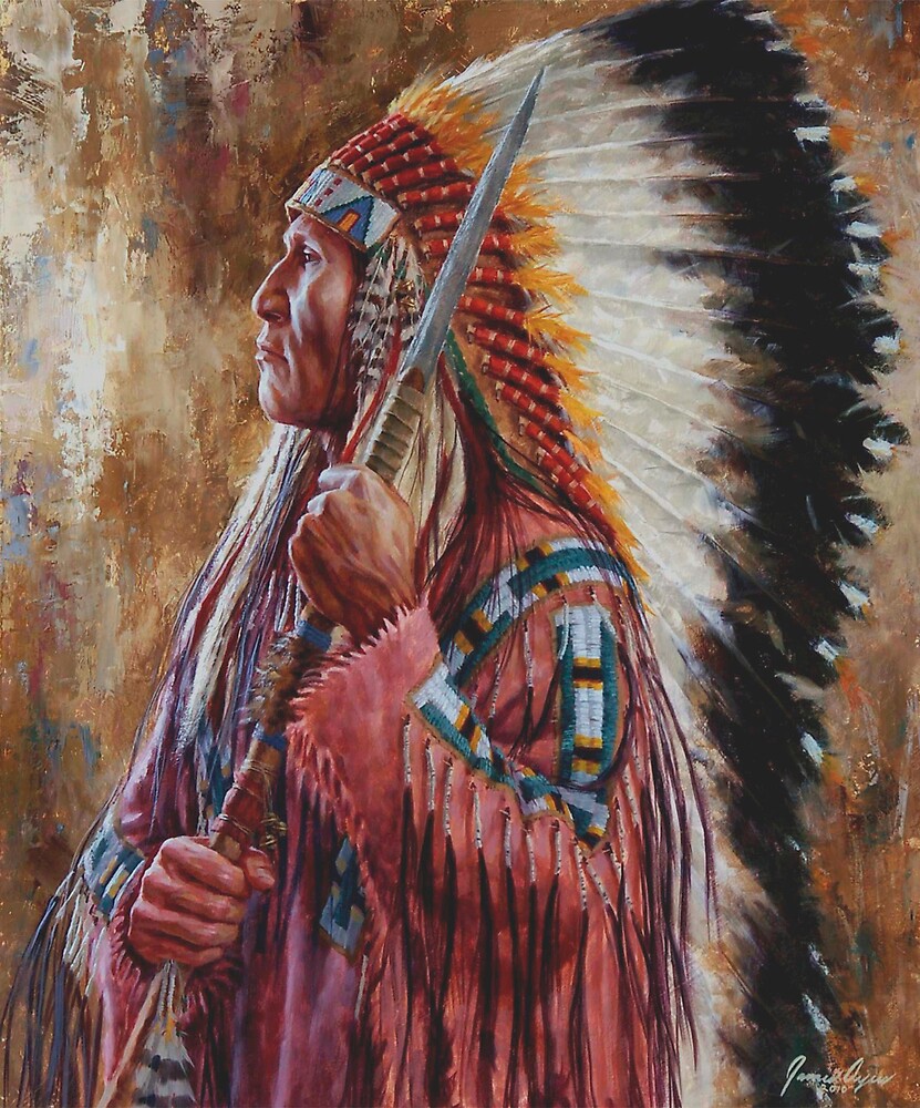 "Undaunted Leader, Lakota, Native American art, James Ayers" by