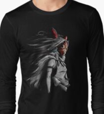 Mononoke Wolf Anime Tra Digitale Malerei Langarmshirt