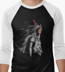 Mononoke Wolf Anime Tra Digital Painting Men's Baseball ¾ T-Shirt