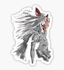 Mononoke Wolf Anime Tra Digitale Malerei Sticker